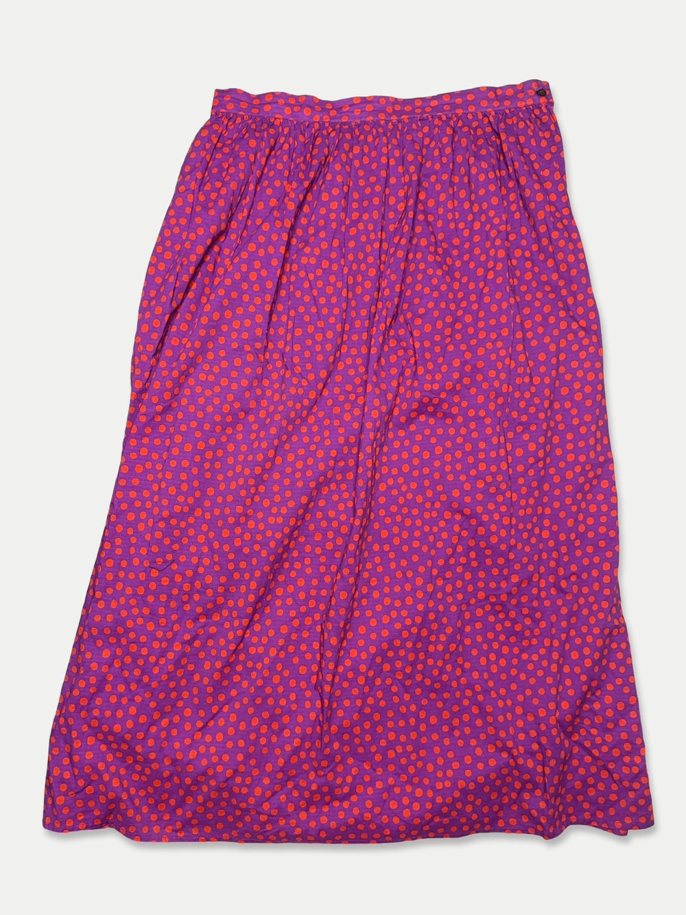 Gudrun Sjödén Purple Orange Polka Dot Cotton Maxi Skirt M Boho